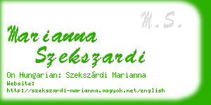 marianna szekszardi business card