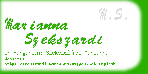 marianna szekszardi business card